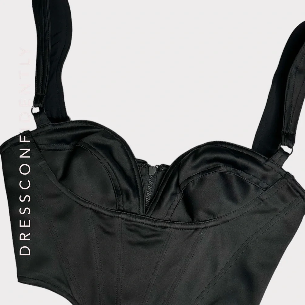 House of CB Black Structured Bustier Top - Picture 8 of 9